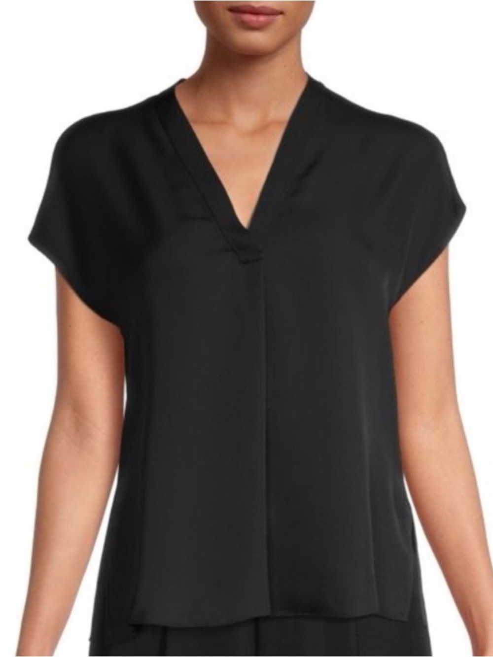 VINCE Black Silk Top
